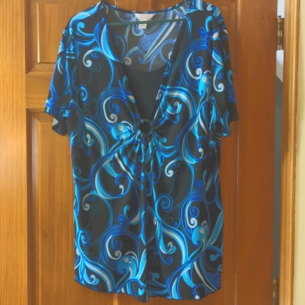 CJ Banks 2X Layered Look blouse